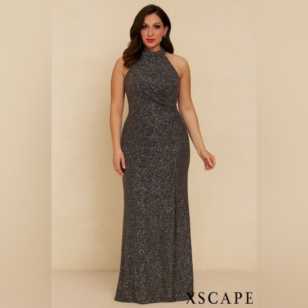 Elegant Formal Dress XSCAPE NWT Black  Sparkly Dress Women’s Size 8 Prom Wedding